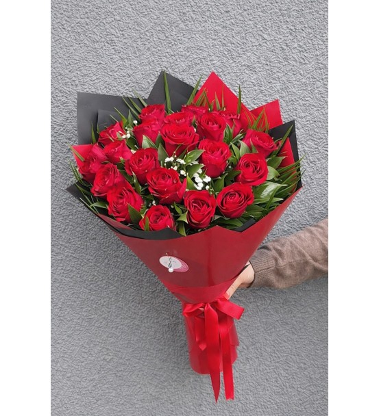 21'li Kırmızı Gül Buketi